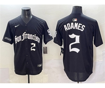 Men's San Francisco Giants #2 Willy Adames Black 'Gothic Fog Edition' Vapor Premier Limited Stitched Baseball Jersey
