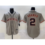 Men's San Francisco Giants #2 Willy Adames Gray Cool Base Stitched Baseball Jersey