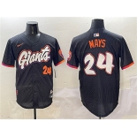 Men's San Francisco Giants #24 Willie Mays Anthracite 2025 City Connect Limited Stitched Baseball Jersey