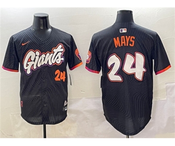 Men's San Francisco Giants #24 Willie Mays Anthracite 2025 City Connect Limited Stitched Baseball Jersey