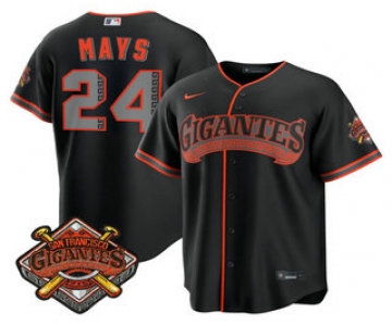 Men's San Francisco Giants #24 Willie Mays Black 2026 Alternate Stadium Stitched Jersey