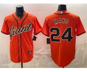 Men's San Francisco Giants #24 Willie Mays Orange Cool Base Stitched Baseball Jersey Men's San Francisco Giants #24 Willie Mays Orange Cool Base Stitched Baseball Jersey