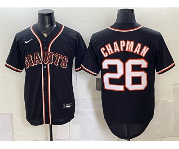 Men's San Francisco Giants #26 Matt Chapman 2026 Fashion Replica Black Out Stitched Baseball Jersey