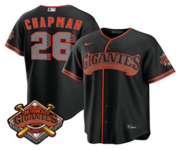 Men's San Francisco Giants #26 Matt Chapman Black 2026 Alternate Stadium Stitched Jersey