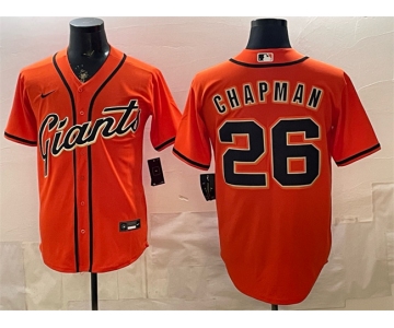 Men's San Francisco Giants #26 Matt Chapman Orange Cool Base Stitched Baseball Jersey