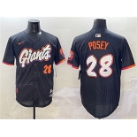 Men's San Francisco Giants #28 Buster Posey Anthracite 2025 City Connect Limited Stitched Baseball Jersey