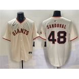 Men's San Francisco Giants #48 Pablo Sandoval Cream 2024 Home Limited Stitched Baseball Jersey