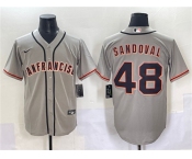 Men's San Francisco Giants #48 Pablo Sandoval Gray Cool Base Stitched Baseball Jersey