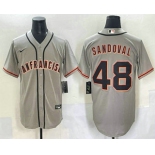 Men's San Francisco Giants #48 Pablo Sandoval Grey Cool Base Stitched Jersey