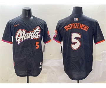 Men's San Francisco Giants #5 Mike Yastrzemski Anthracite 2025 City Connect Limited Stitched Baseball Jersey