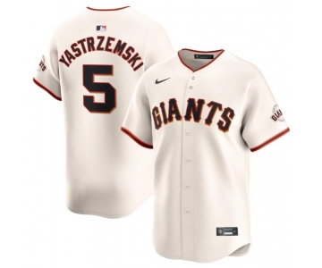 Men's San Francisco Giants #5 Mike Yastrzemski Cream Cool Base Stitched Baseball Jersey