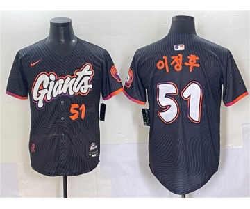 Men's San Francisco Giants #51 Anthracite 2025 City Connect Limited Stitched Baseball Jersey