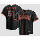 Men's San Francisco Giants #51 Jung Hoo Lee Black 2026 Alternate Stadium Stitched Jersey