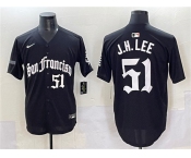 Men's San Francisco Giants #51 Jung Hoo Lee Black 'Gothic Fog Edition' Vapor Premier Limited Stitched Baseball Jersey
