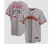 Men's San Francisco Giants #51 Jung Hoo Lee Gray 2026 USA 250 Fourth of July Stitched Baseball Jersey Men's San Francisco Giants #51 Jung Hoo Lee Gray 2026 USA 250 Fourth of July Stitched Baseball Jersey