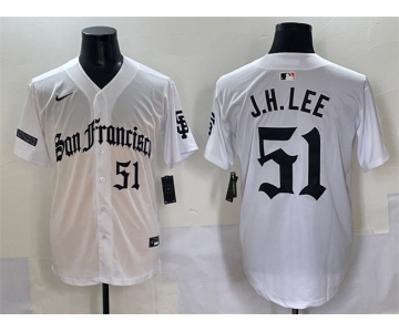 Men's San Francisco Giants #51 Jung Hoo Lee White 'Gothic Fog Edition' Vapor Premier Limited Stitched Baseball Jersey
