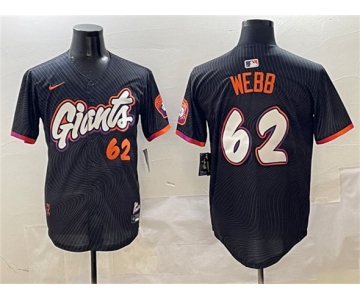 Men's San Francisco Giants #62 Logan Webb Anthracite 2025 City Connect Limited Stitched Baseball Jersey