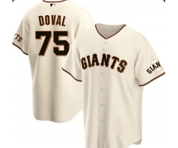 Men's San Francisco Giants #75 Camilo Doval Cream Home Nike Jersey