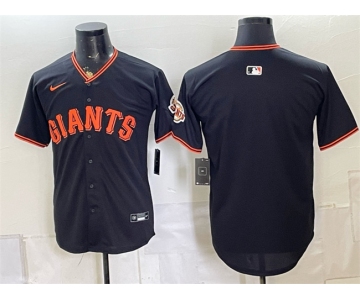 Men's San Francisco Giants Blank Black Limited Stitched Baseball Jersey