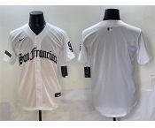 Men's San Francisco Giants Blank White 'Gothic Fog Edition' Vapor Premier Limited Stitched Jersey