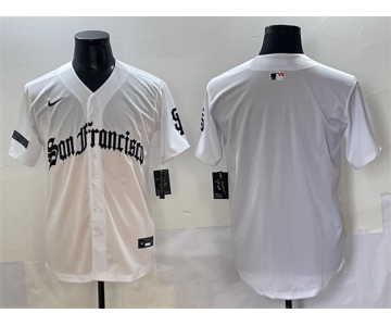 Men's San Francisco Giants Blank White 'Gothic Fog Edition' Vapor Premier Limited Stitched Jersey