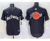 Men's San Francisco Giants Team Big Logo Black 'Gothic Fog Edition' Vapor Premier Limited Stitched Jersey