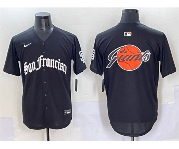 Men's San Francisco Giants Team Big Logo Black 'Gothic Fog Edition' Vapor Premier Limited Stitched Jersey