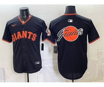 Men's San Francisco Giants Team Big Logo Black Limited Stitched Baseball Jersey