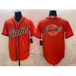Men's San Francisco Giants Team Big Logo Orange Cool Base Stitched Baseball Jersey