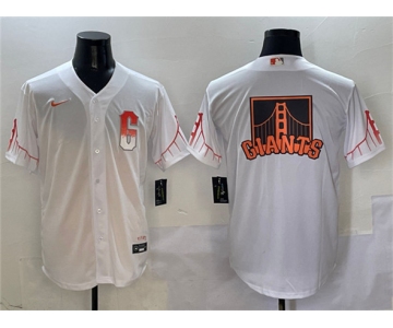 Mens San Francisco Giants Team Big Logo White City Connect Cool Base Stitched Baseball Jersey