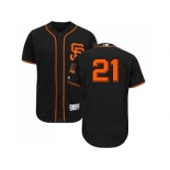 San Francisco Giants #21 Deion Sanders Black Flexbase Authentic Collection Alternate Stitched MLB Jersey