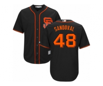 San Francisco Giants #48 Pablo Sandoval Replica Black Alternate Cool Base MLB Jersey