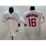 Men's Los Angeles Angels #16 Garret Anderson White Stitched Baseball Jersey Men's Los Angeles Angels #16 Garret Anderson White Stitched Baseball Jersey