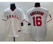Men's Los Angeles Angels #16 Garret Anderson White Stitched Baseball Jersey Men's Los Angeles Angels #16 Garret Anderson White Stitched Baseball Jersey