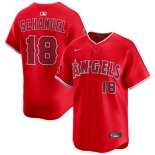 Men's Los Angeles Angels #18 Nolan Schanuel Red Alternate Limited Stitched Baseball Jersey