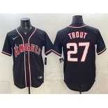 Men's Los Angeles Angels #27 Mike Trout 2026 Fashion Replica Black Out Stitched Baseball Jersey Men's Los Angeles Angels #27 Mike Trout 2026 Fashion Replica Black Out Stitched Baseball Jersey