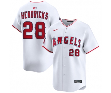 Men's Los Angeles Angels #28 Kyle Hendricks White 2024 Home Limited Stitched Baseball Jersey