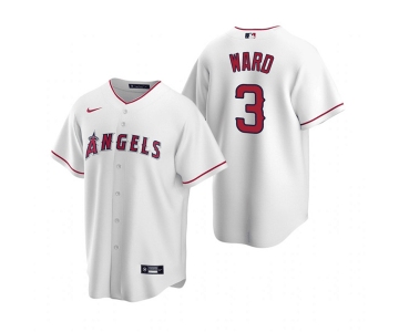 Men's Los Angeles Angels #3 Waylor Ward White Cool Base Stitched Jersey