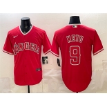 Men's Los Angeles Angels #9 Zach Neto Red Stitched Baseball Jersey