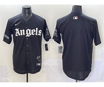 Men's Los Angeles Angels Blank Black 'Gothic Halo Edition' Vapor Limited Stitched Baseball Jersey