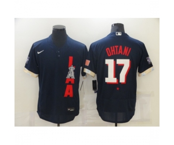 Men's Los Angeles Angels of Anaheim #17 Shohei Ohtani Navy 2021 MLB All-Star Game Authentic Jersey