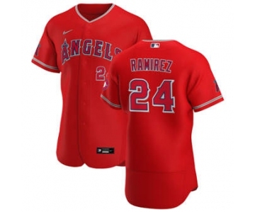 Men's Nike Los Angeles Angels #24 Noe Ramirez Red Alternate 2020 Authentic Player Baseball Jersey