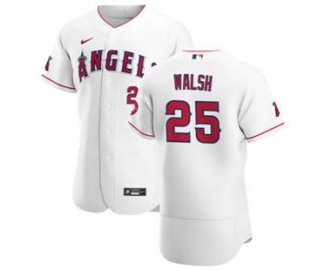 Men's Nike Los Angeles Angels #25 Jared Walsh White Home 2020 Authentic Player Baseball Jersey