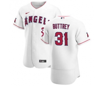 Men's Nike Los Angeles Angels #31 Ty Buttrey White Home 2020 Authentic Player Baseball Jersey