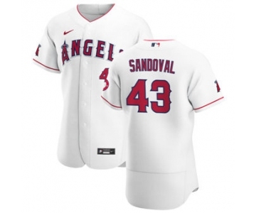 Men's Nike Los Angeles Angels #43 Patrick Sandoval White Home 2020 Authentic Player Baseball Jersey