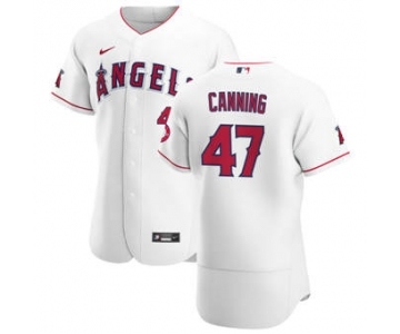 Men's Nike Los Angeles Angels #47 Griffin Canning White Home 2020 Authentic Player Baseball Jersey