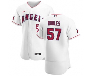 Men's Nike Los Angeles Angels #57 Hansel Robles White Home 2020 Authentic Player Baseball Jersey