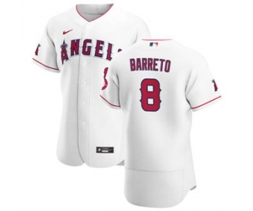 Men's Nike Los Angeles Angels #8 Franklin Barreto White Home 2020 Authentic Player Baseball Jersey