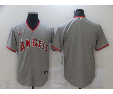 Men's Nike Los Angeles Angels Blank Gray Road Stitched Baseball Jersey