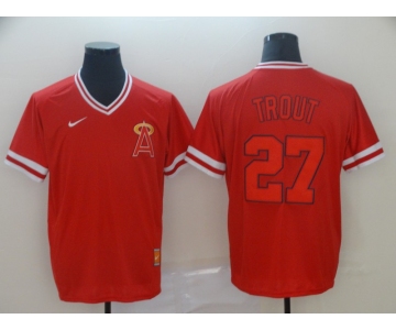 Men's Nike Los Angeles Angels Of Anaheim #27 Mike Trout Red M&N MLB Jersey